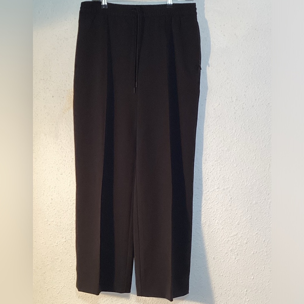Athleta black tuxedo striped pants size 12